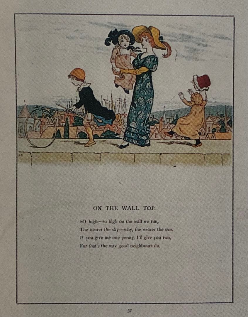 1885年に出版された ケイト・グリーナウェイの 多色版画で製作された絵本