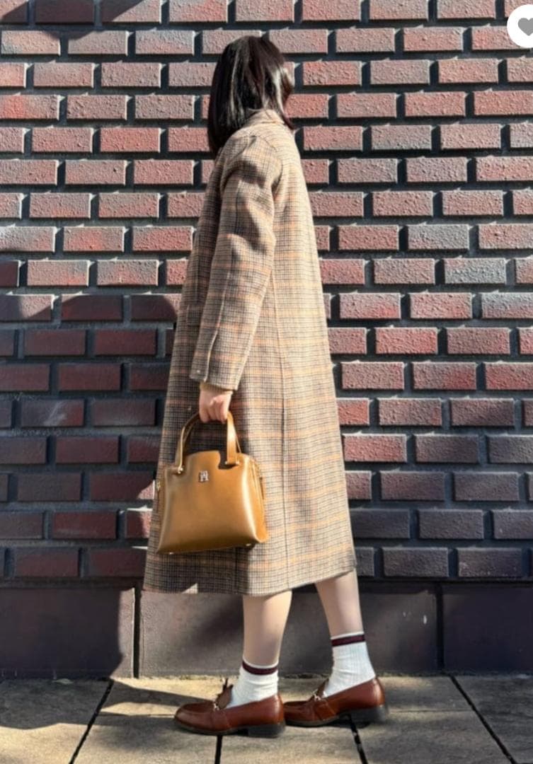 24aw　未使用　5万　トミーヒルフィガー　ウール　ダブル　チェックコート