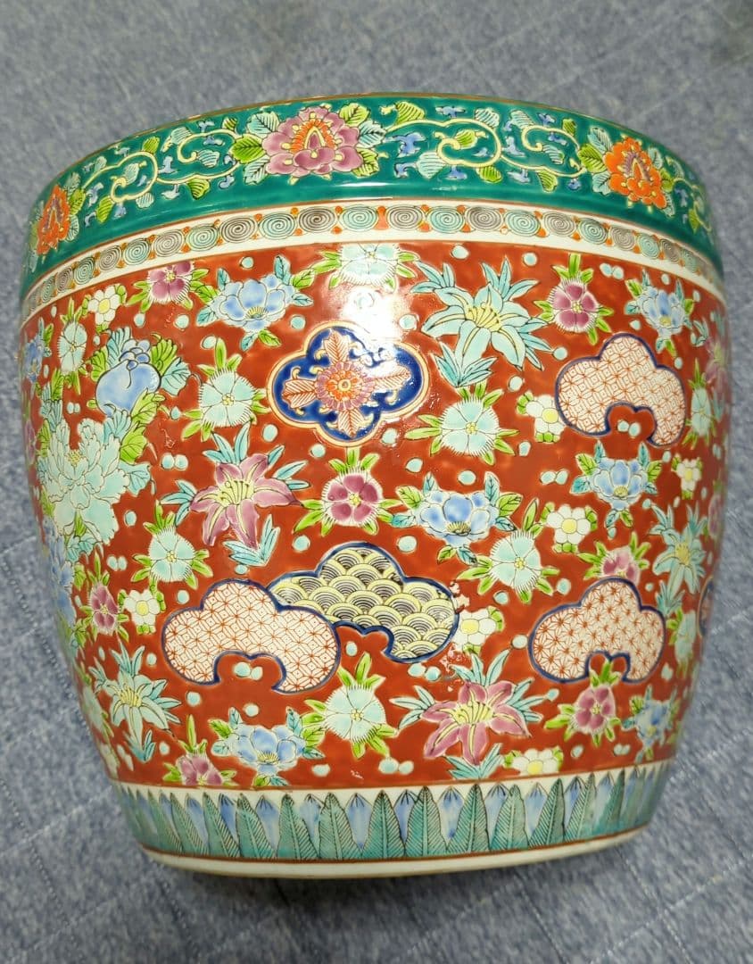 有田焼　赤絵火鉢　骨董品　販売済