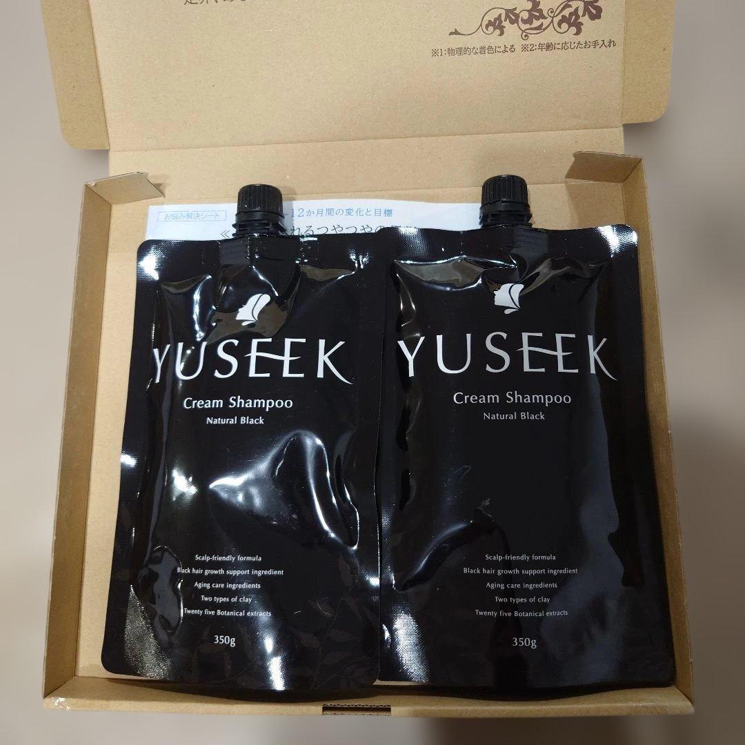 YUSEEK クリームシャンプー ナチュラルブラック 350g 2個セット