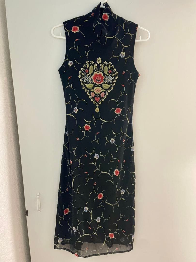 VIVIENNE TAM 花柄刺繍 ノースリーブチャイナドレス　size0