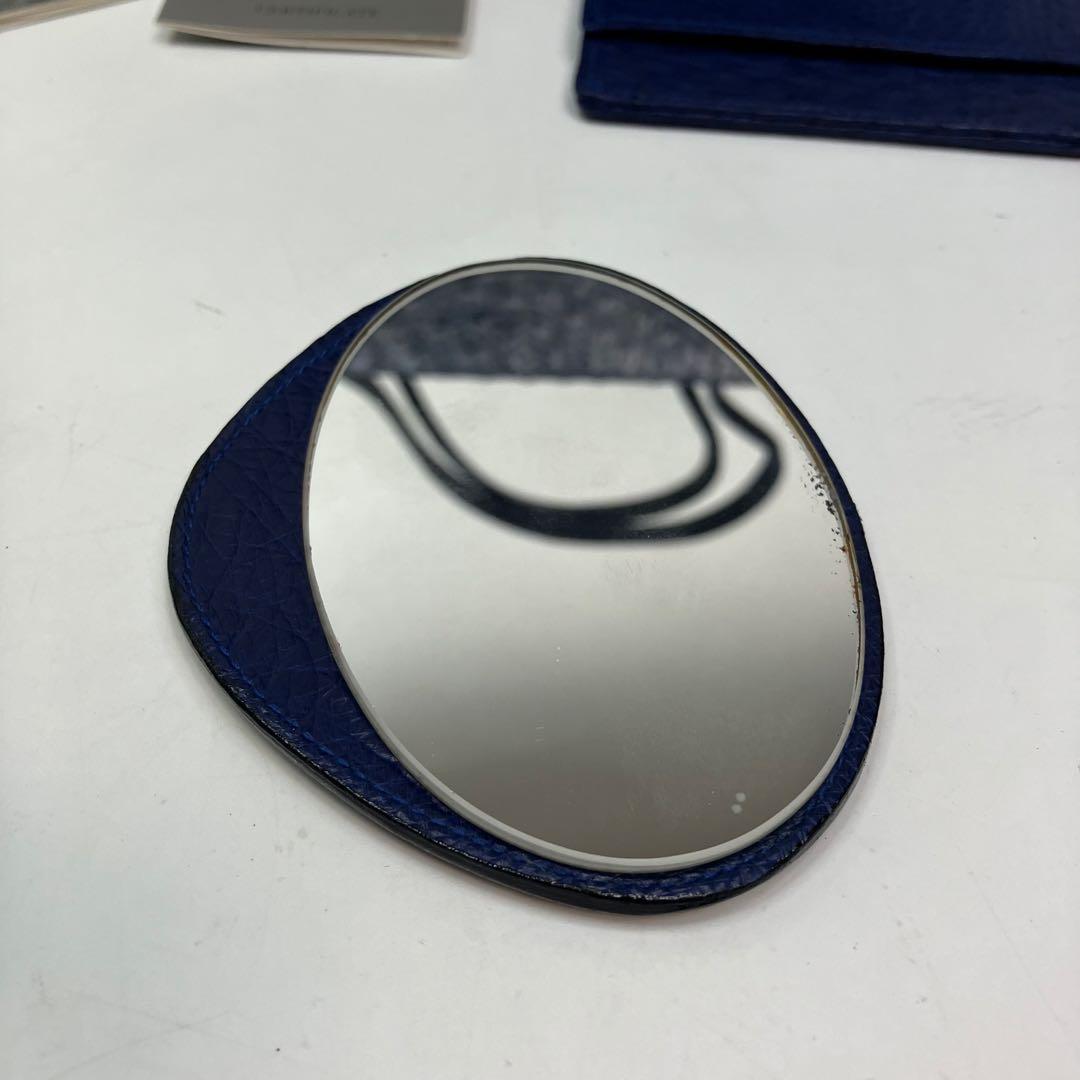 COMTESSE コンテス ハンドバッグ オーストリッチ　ブルー　ゴールド金具