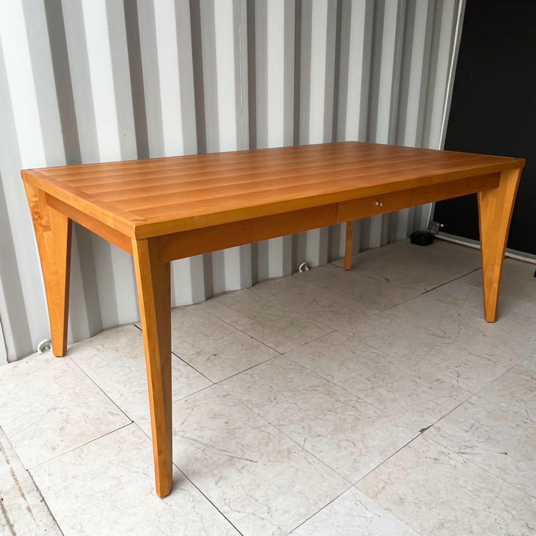 取付無料！アクタス 朝日木工 ボスコ 北欧風天然木引き出し付きダイニングテーブル