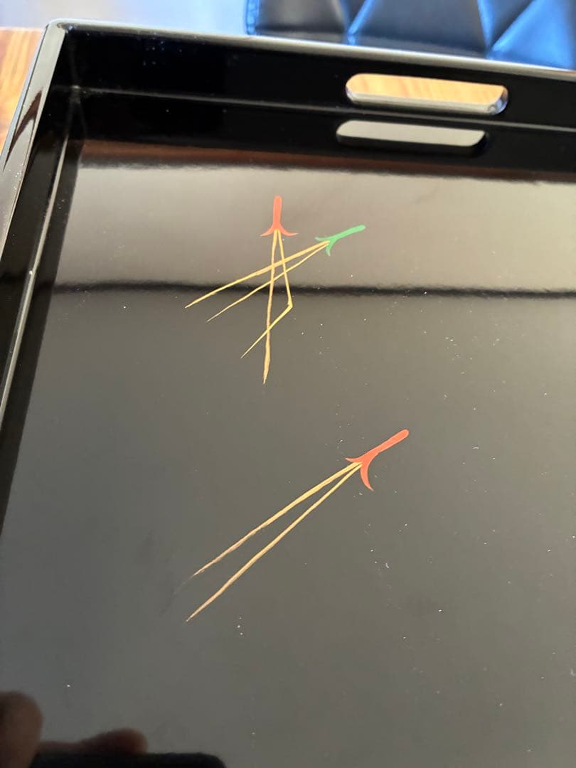 富山高岡塗/松葉漆黒　手入クロス・高台付i338