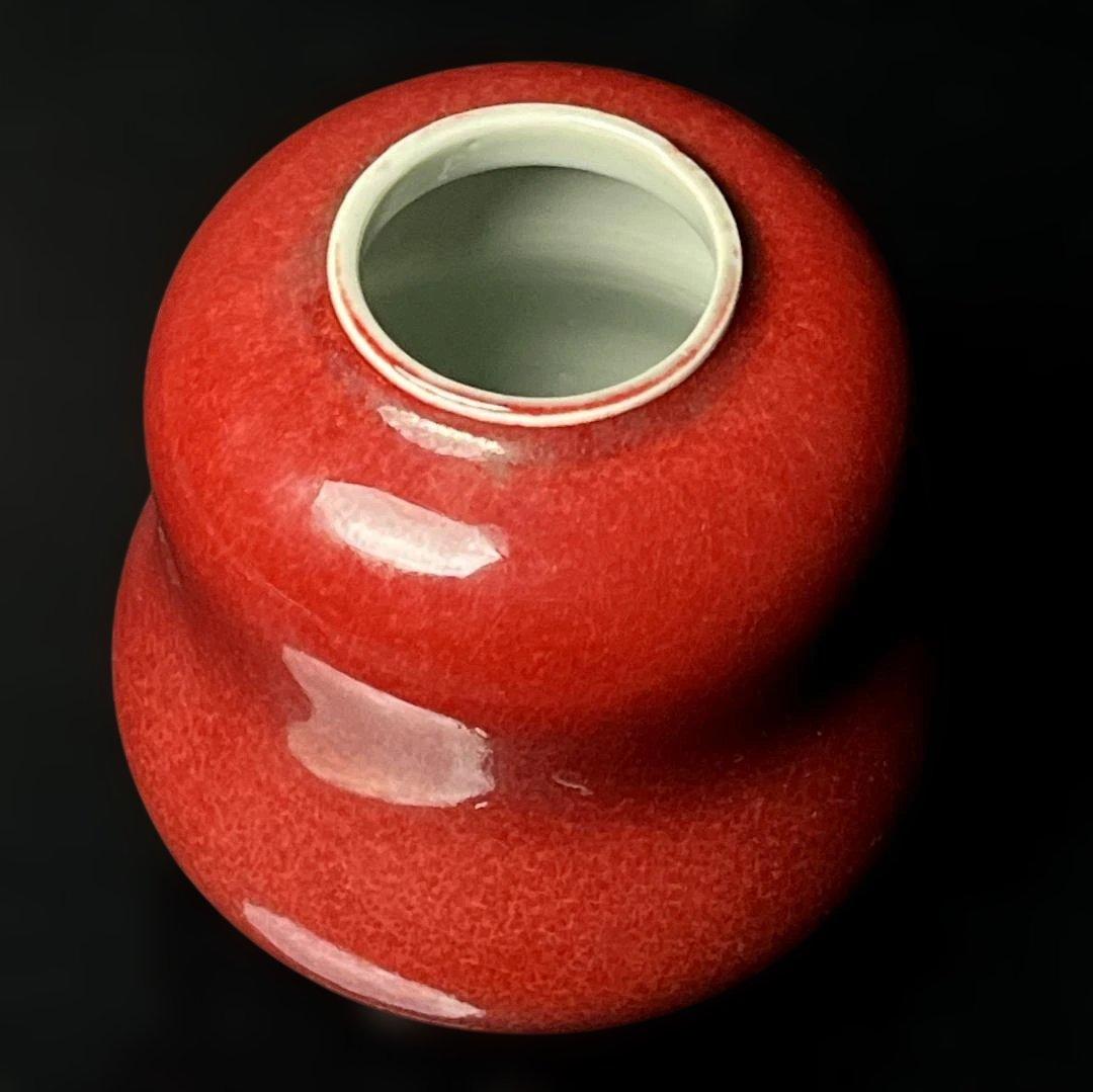 唐物 辰砂水丞 水洗 大清康煕年製 款 中国古玩 美術 SH89