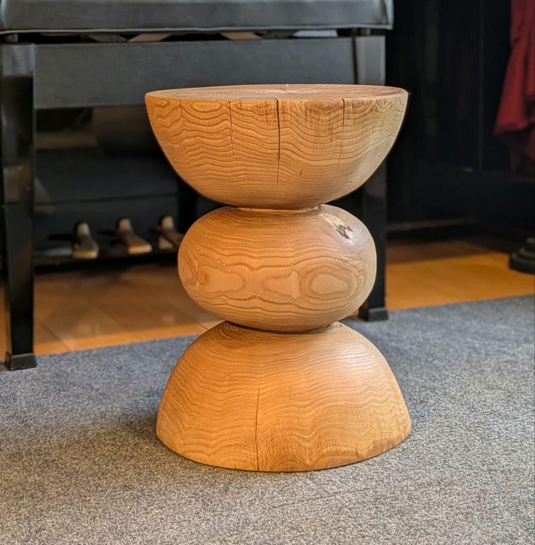 :)　栗　天然木　丸太　椅子　スツール　高さ約35.5㎝