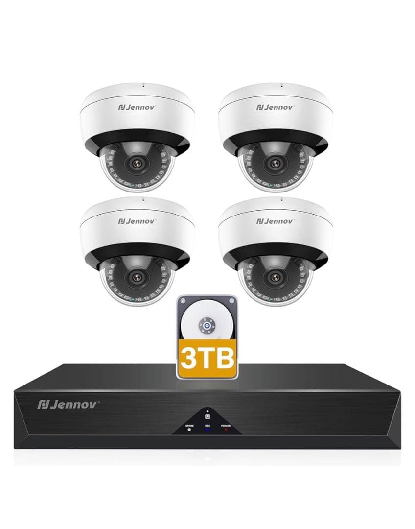 値下げ　JENNOV 防犯カメラ 屋外 poeドーム型防犯カメラ