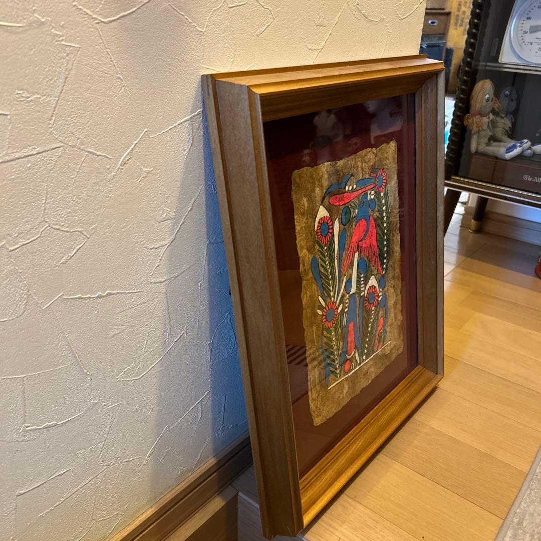 メキシコ 民芸 アマテ絵 アート ヴィンテージ 額縁 店舗什器 ウォールデコ