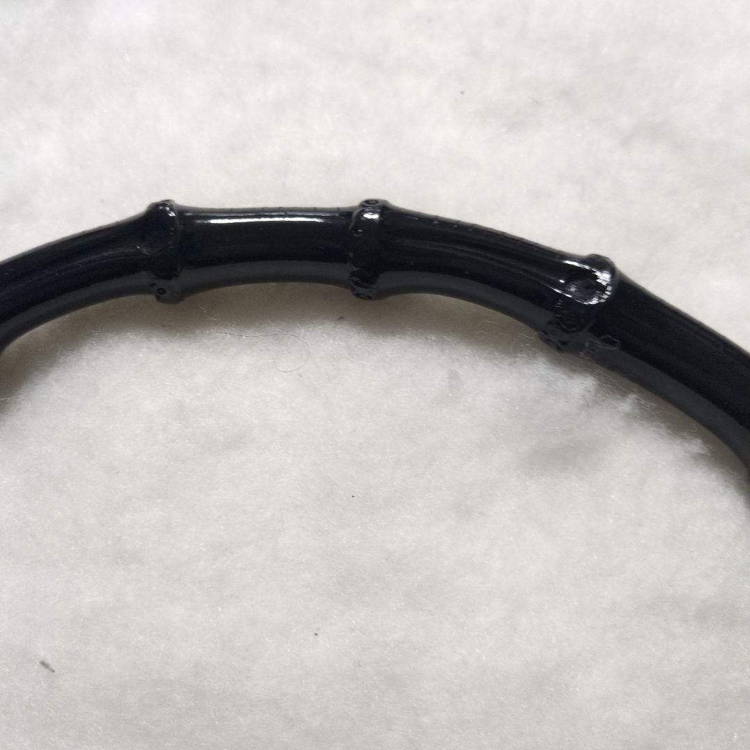【中古品】【GUCCI】バンブー　黒　ロゴ　難あり