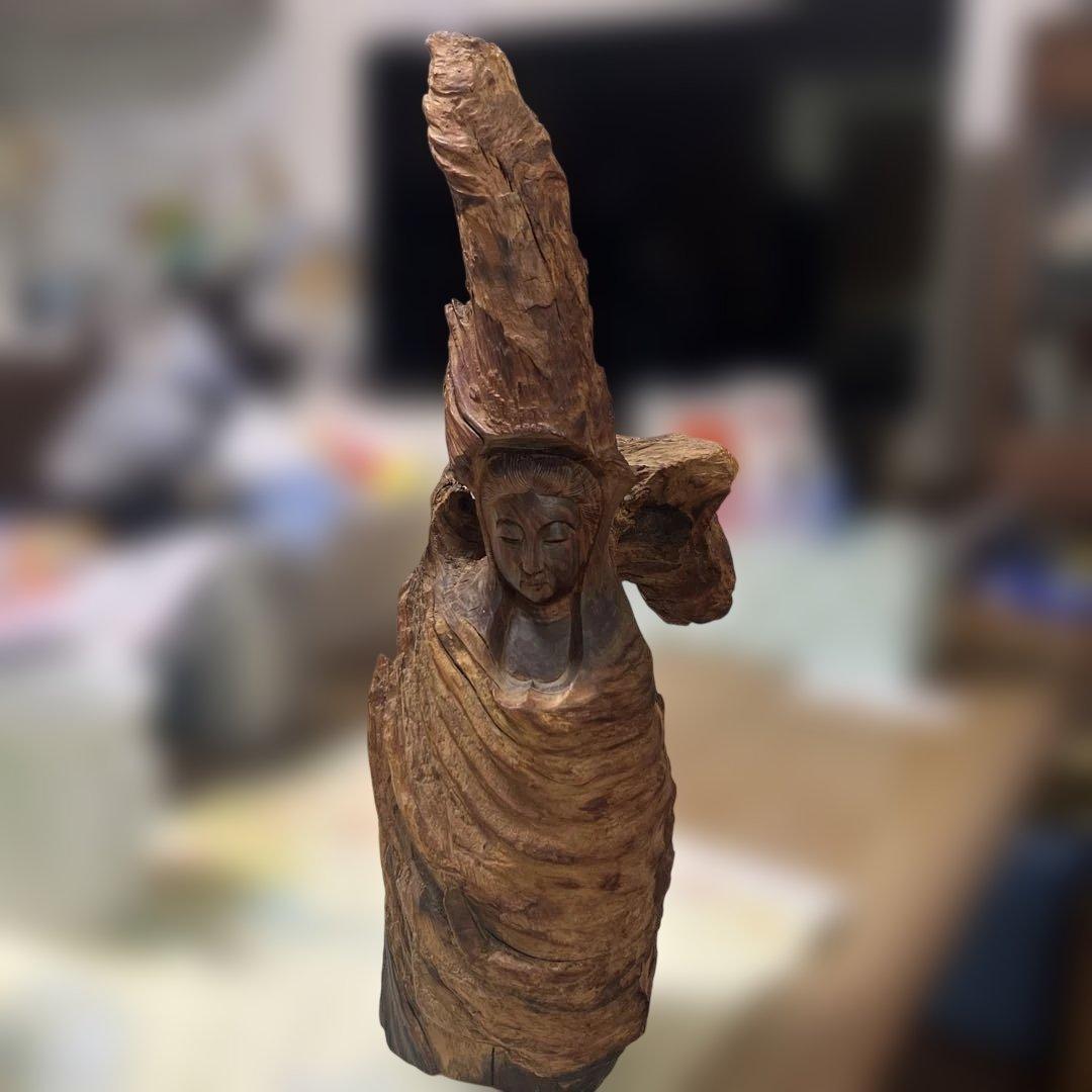 木製彫刻アートオブジェ 約30cm