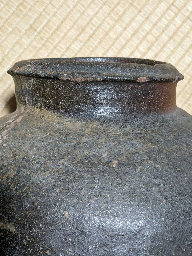 ♦古丹波 焼締め壺 室町時代〜桃山時代 花器花活 置物飾り古美術品 骨董品