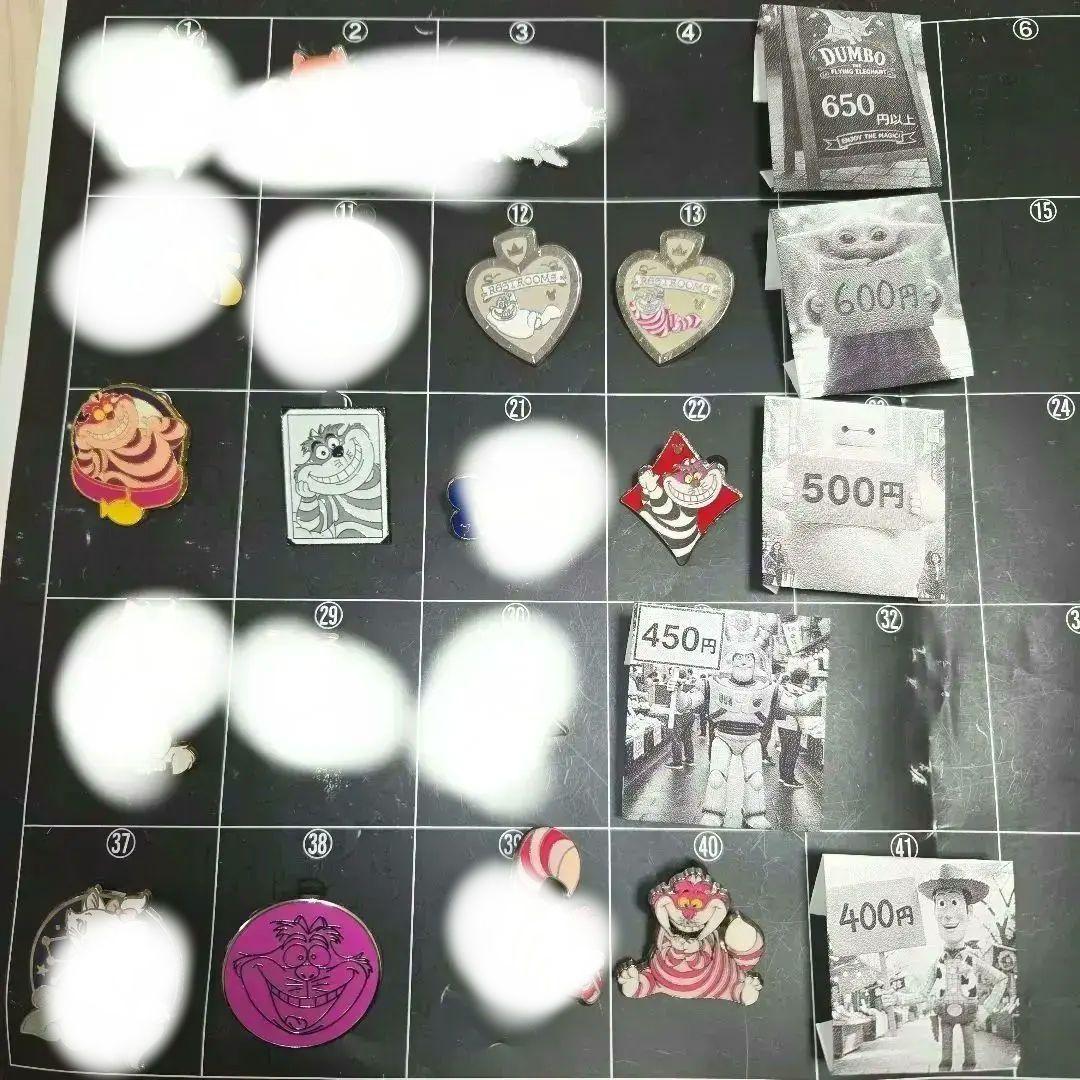 チェシャ猫　マリーちゃん　ダグ　ルシファー　モチ　ディズニーピン