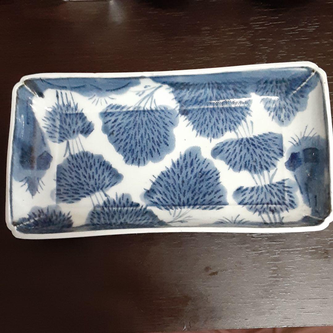 中期伊万里　笹紋長皿