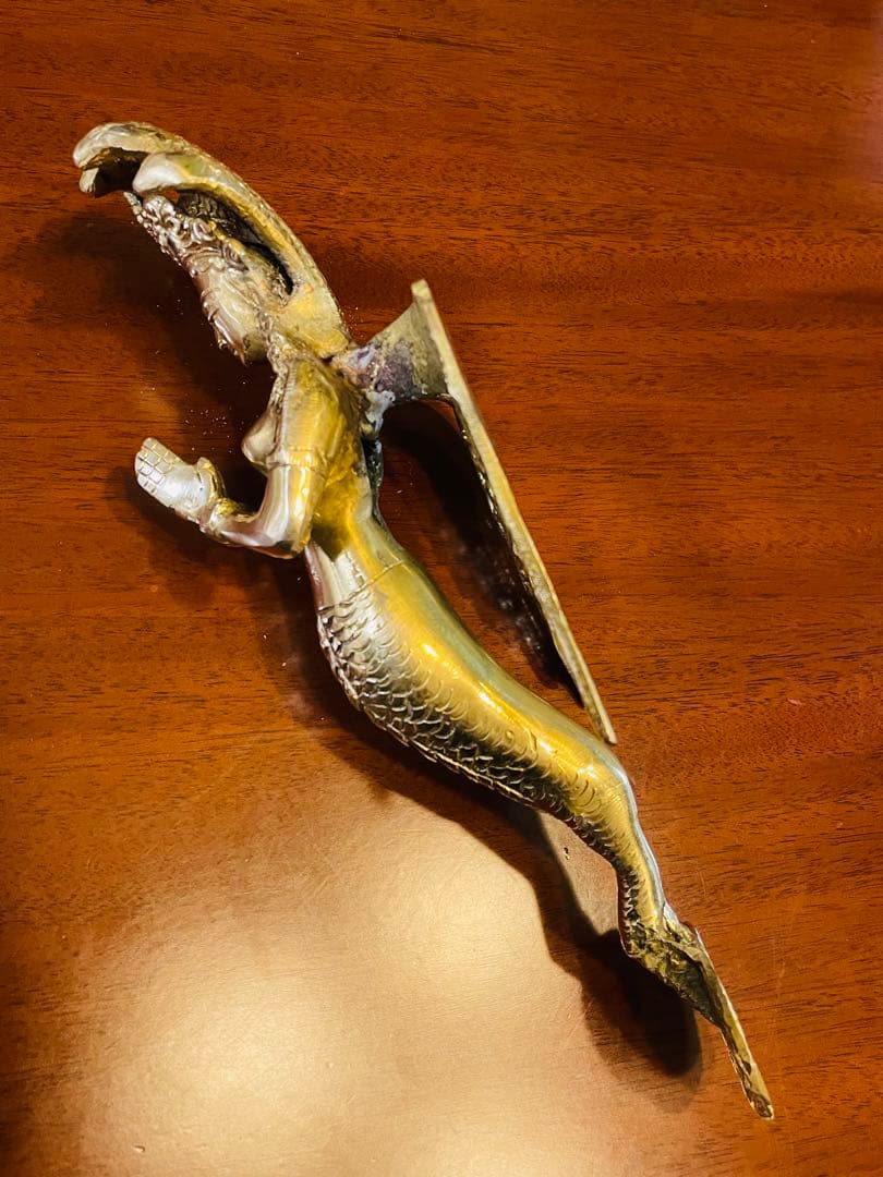 新品　送料無料 アンティーク ドアハンドル ナーガ 蛇神 龍神 約27㎝⑧