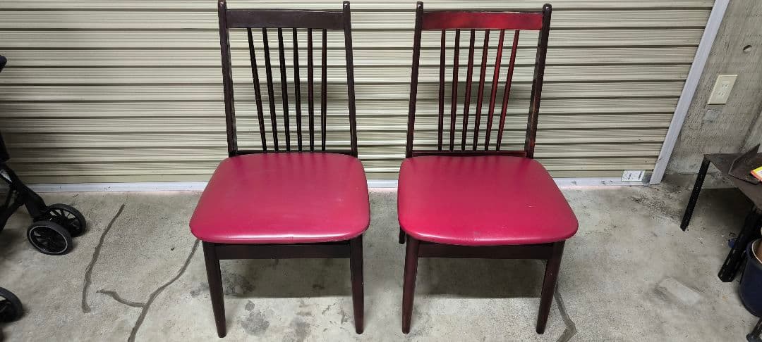 オールドカリモク ダイニングチェア 2脚セット 椅子 木製 ヴィンテージ