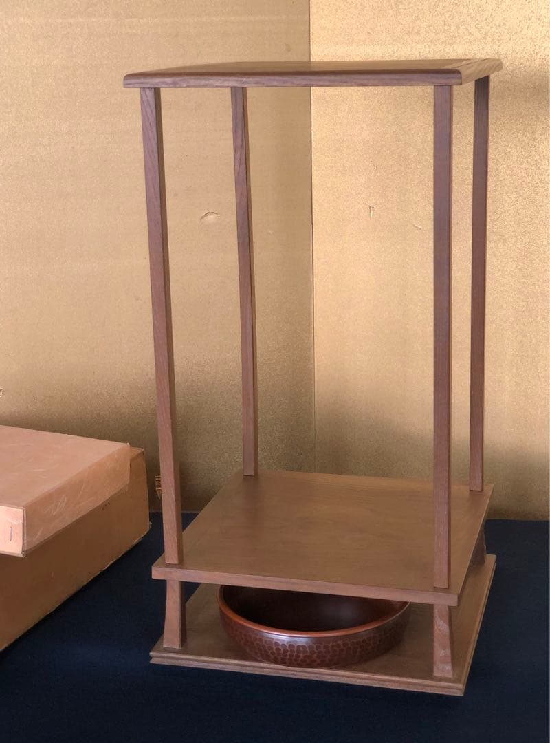 《R》茶道具 桑小卓 組立式 卓下建水 藤伸 元箱　260105か4