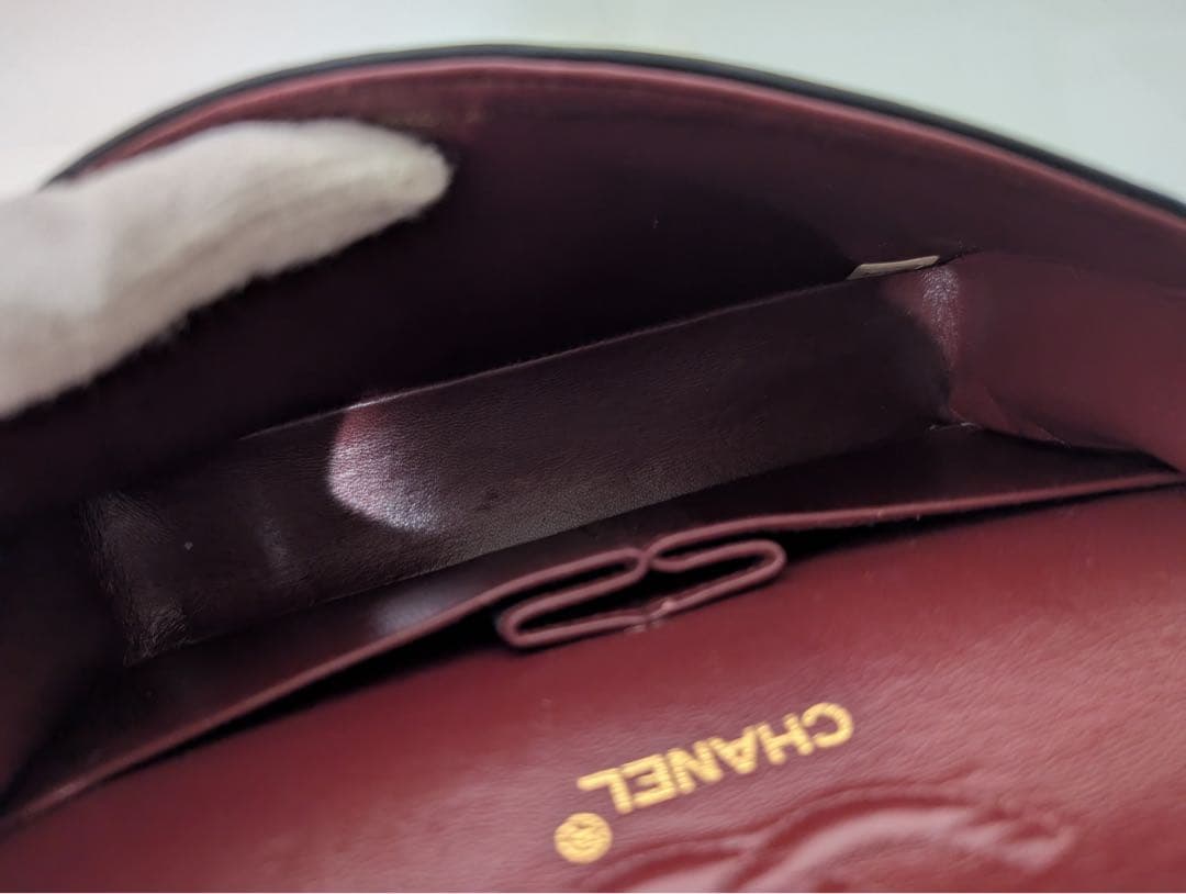 美品 CHANEL マトラッセ Wフラップ Wチェーンショルダー ラムスキン