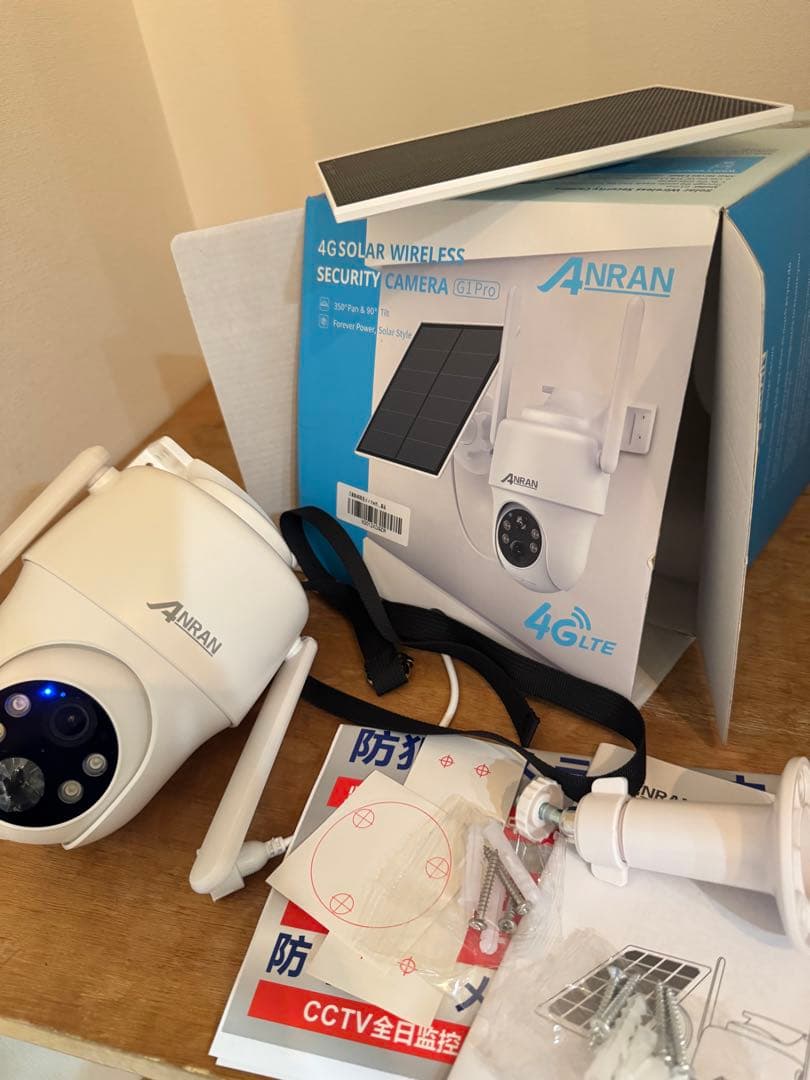 最新4G防犯カメラ・wifi不要・SIM/SDカード内蔵 ANRAN 電源不要