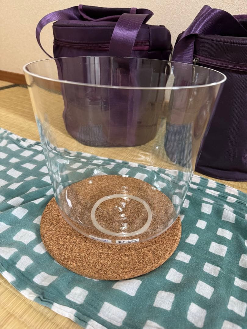 【マレット無】クリアタイプのクリスタルボウルとバッグ