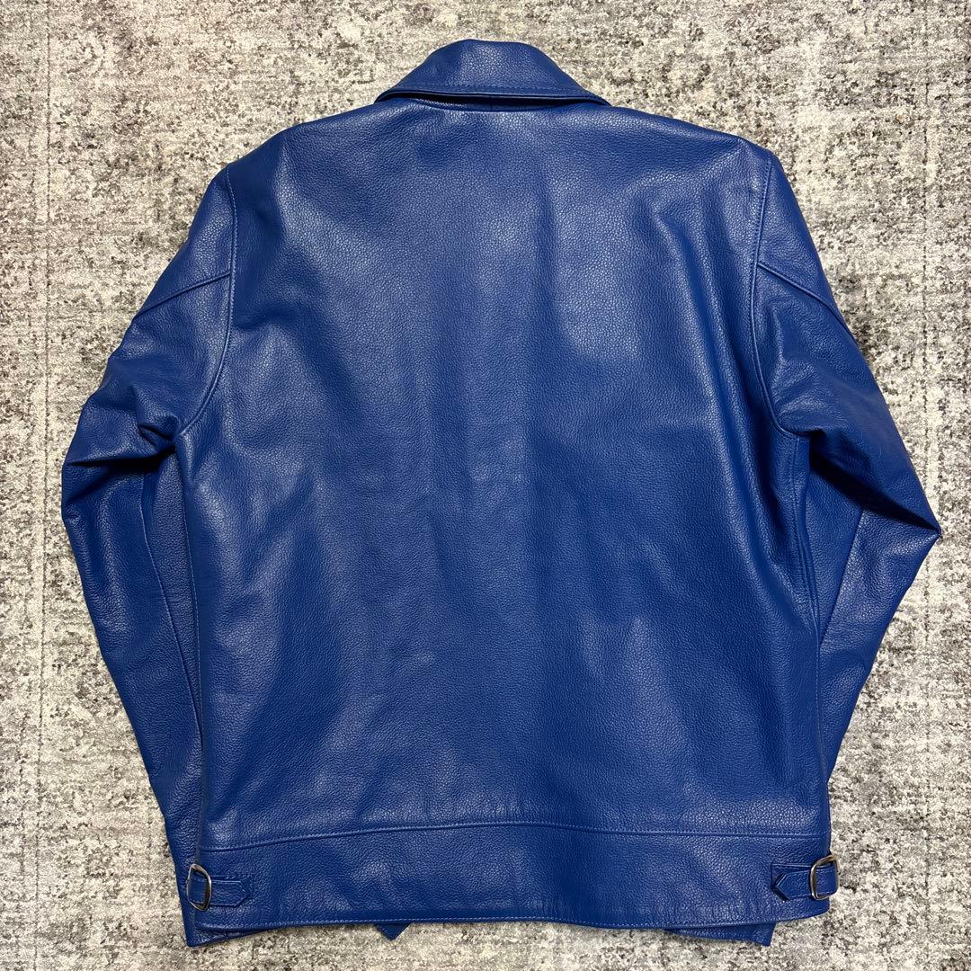 レザージャケット ライダース ドミネーター ロイヤルブルー 水牛革 サイズ44