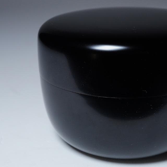 川端近左　黒平棗　共箱　二重箱　茶道具　漆器　薄茶器