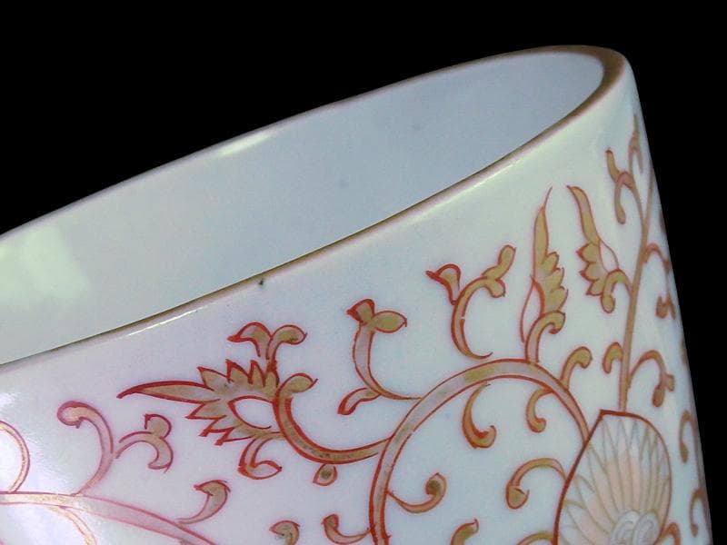 古伊万里　金襴手　金唐草の図　大振蕎麦猪口　E777AS-fbsc