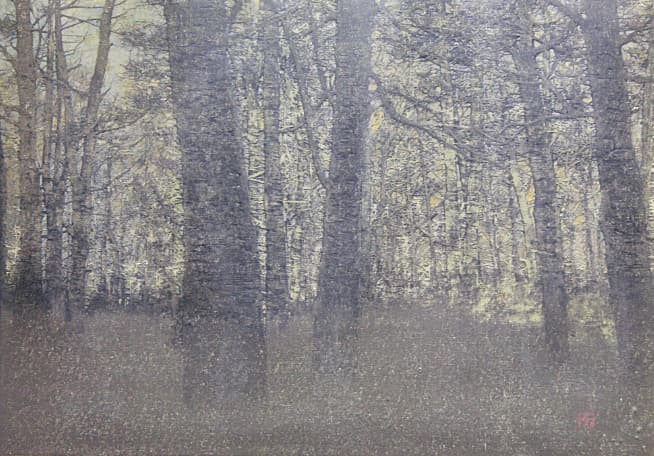 星襄一 【林の中】 1976年 木版画