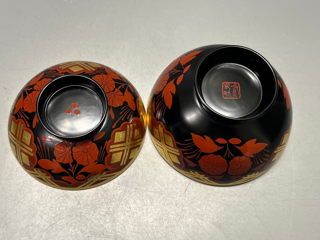 南部箔椀　五客　木製　美品