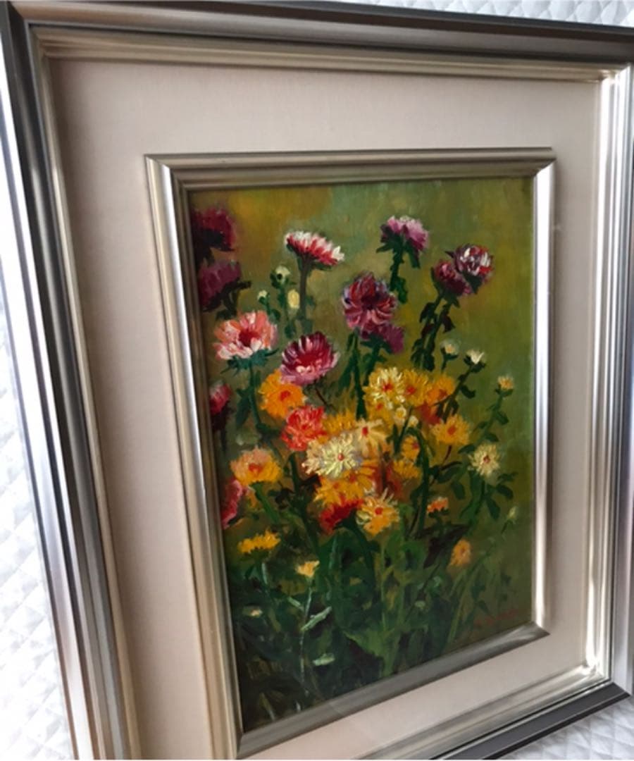 油絵　花　二期会入選　4号