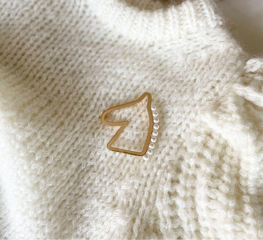 完売 セブンテン seventen ホースブローチ お馬さん ブローチ パール