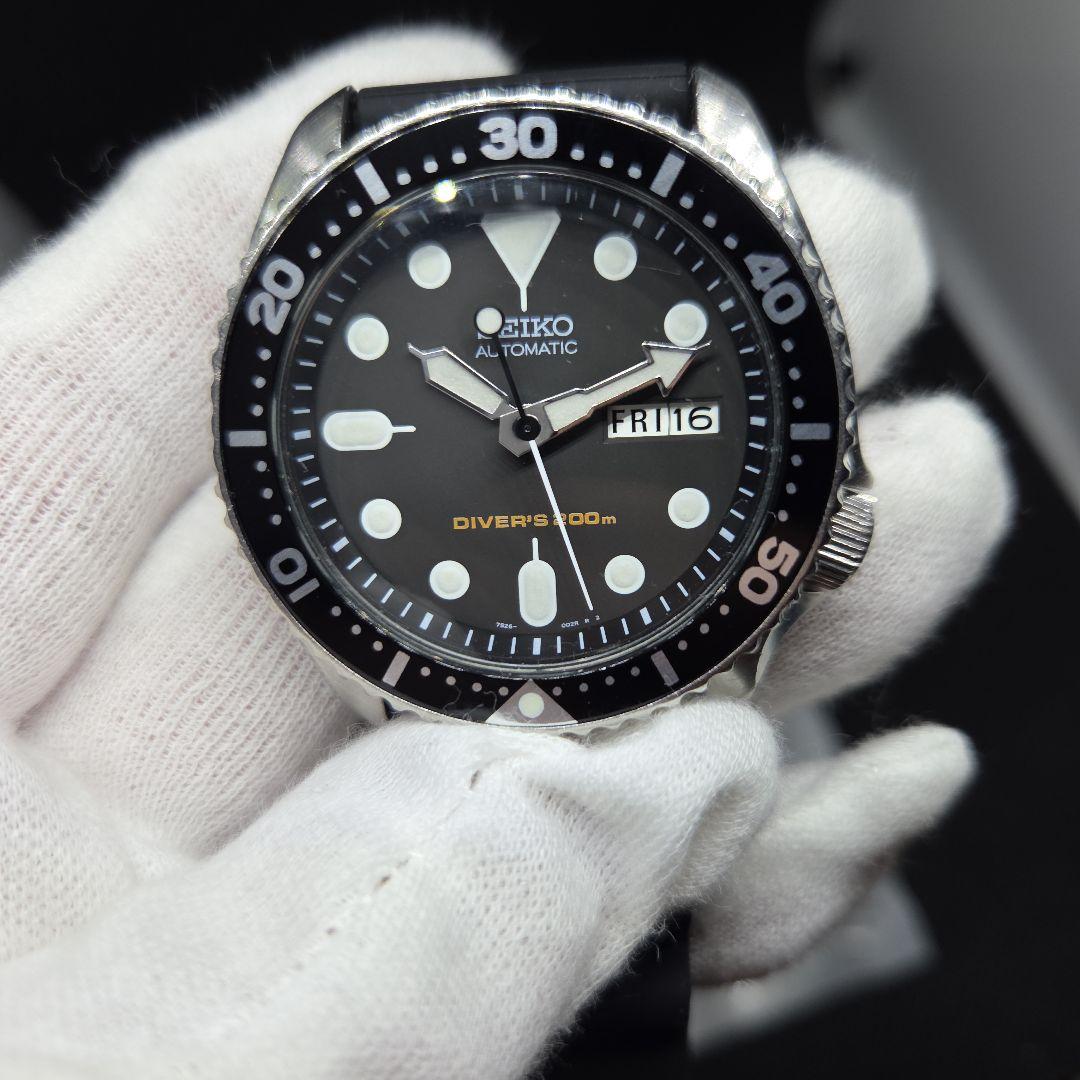 SEIKO SKX007 7S26-0020 ブラックボーイ稼働品　純正ベルト付