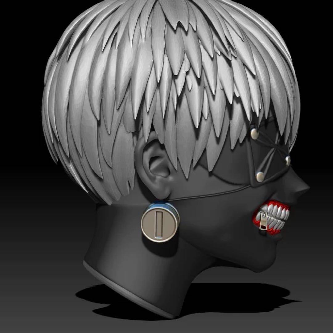 東京喰種　金木研コスプレ 2次元アニメ半顔マスク 3Dプリントマスク