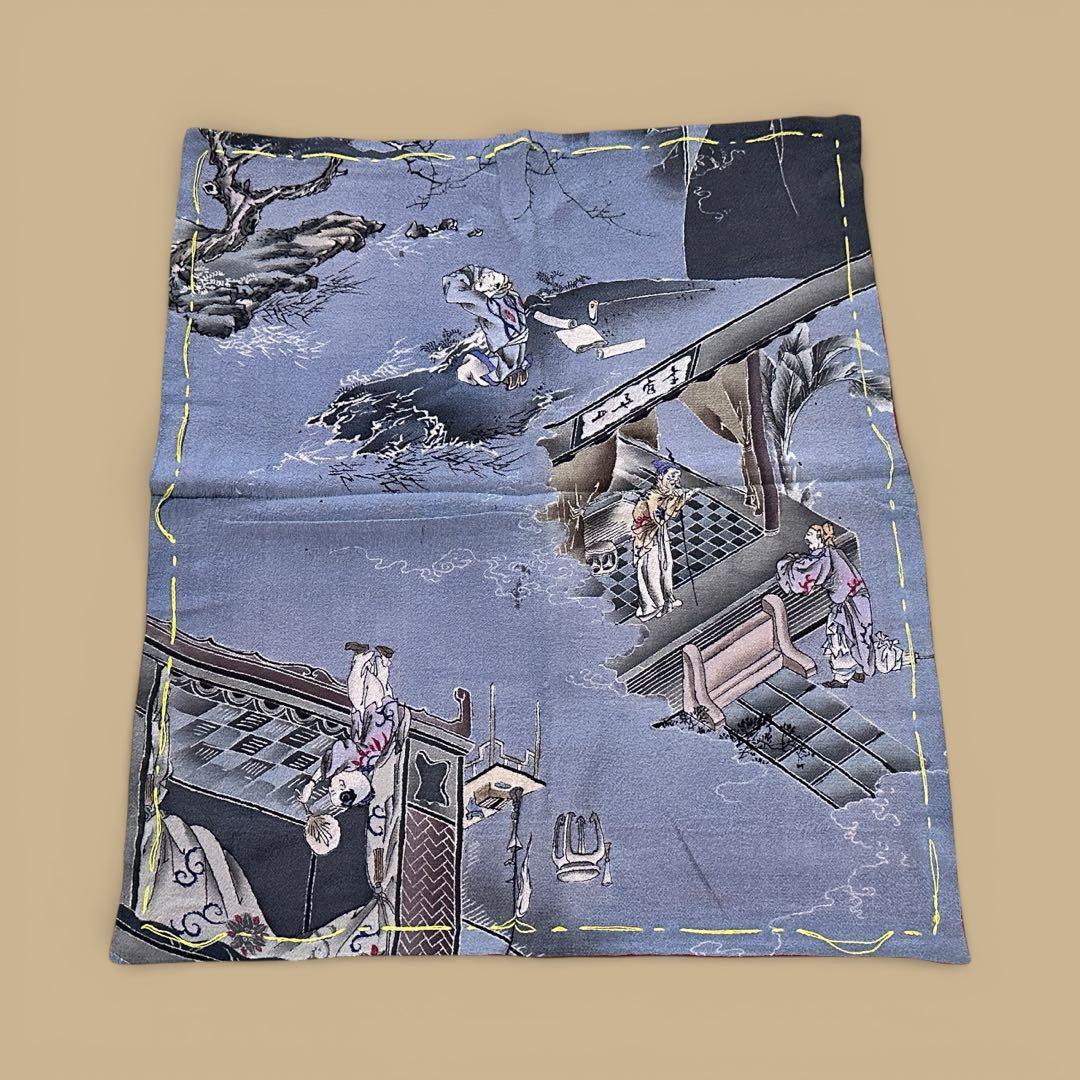 明治期・時代袱紗2点まとめ売り 敷物裂 掛け袱紗 古布 古裂