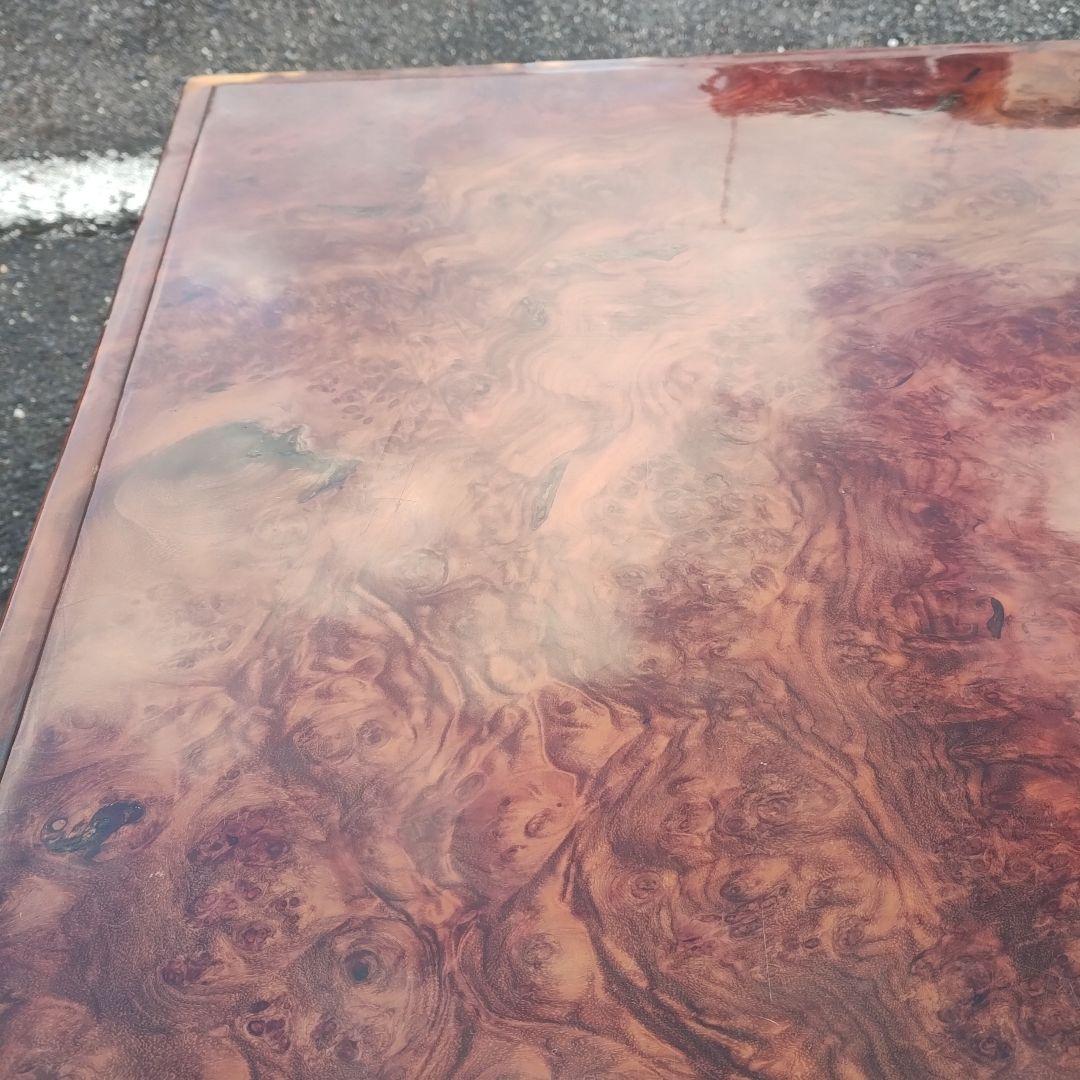 赤褐色 木製座卓 玉杢