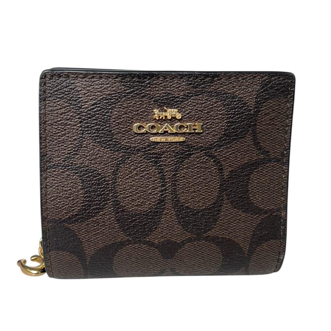 【未使用品】コーチ COACH 二つ折り財布 ブラウン ウォレット 財布　小銭