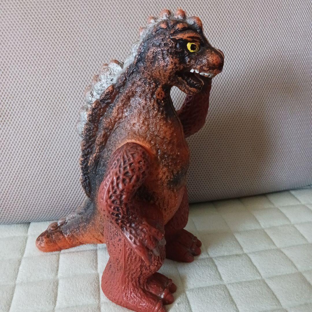 昭和 当時物 ゴジラ フィギュア 約33cm 茶色 手足可動 無刻印 記名あり