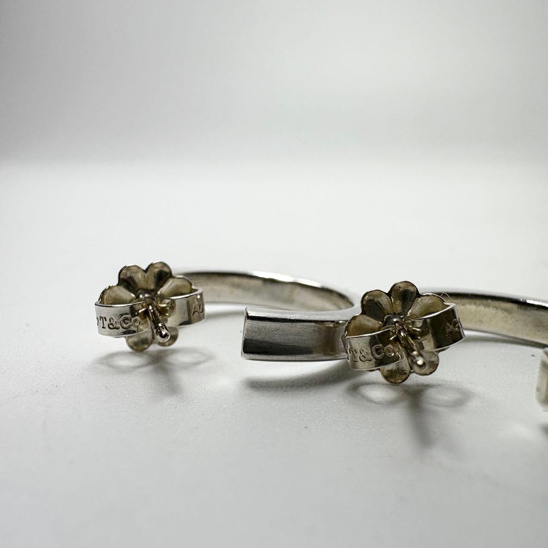 ティファニー　ナロー　フープピアス　1837 シルバー925 ミディアム　両耳.