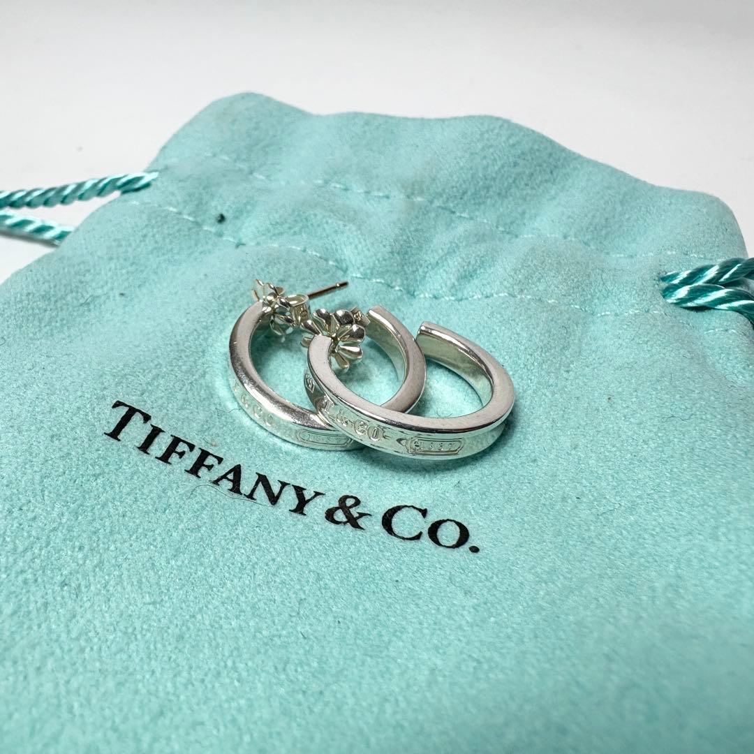 ティファニー　ナロー　フープピアス　1837 シルバー925 ミディアム　両耳.