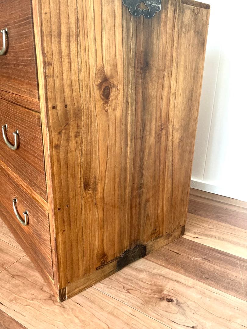 【メンテ済】アンティークの収納棚　ローボード　テレビ台　総桐　引出し3杯