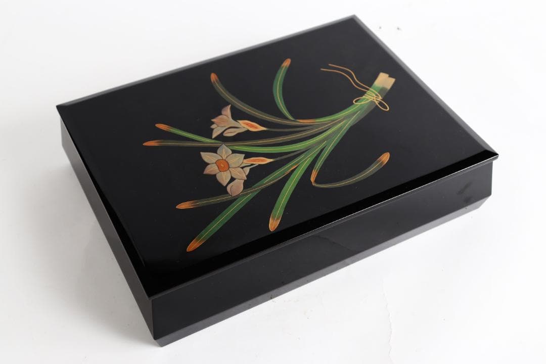 輪島塗 花蒔絵 文箱 硯箱 小物入 木箱
