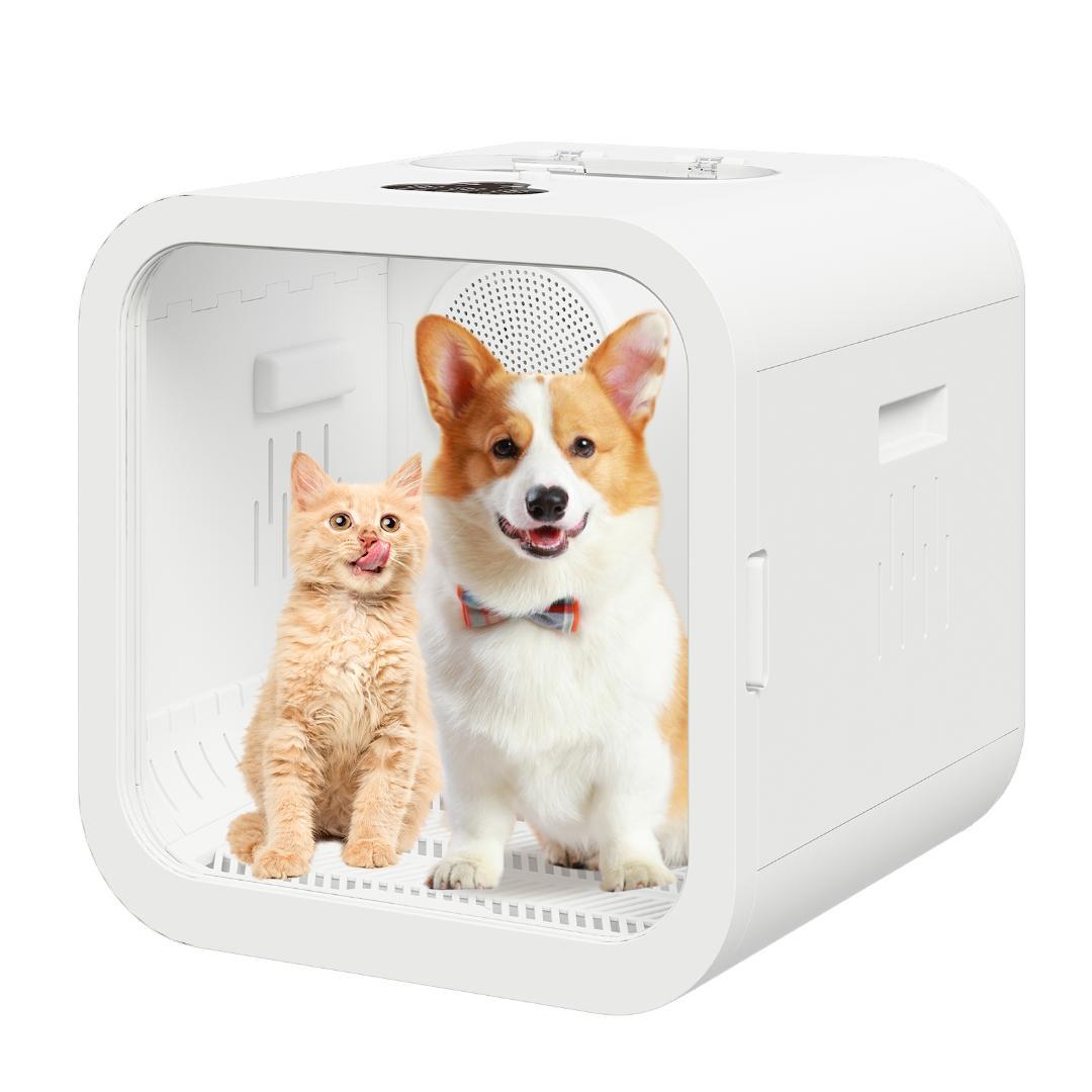 ペットドライヤー 68L大容量 双風機 負イオン搭載 5モード 低温乾燥対応