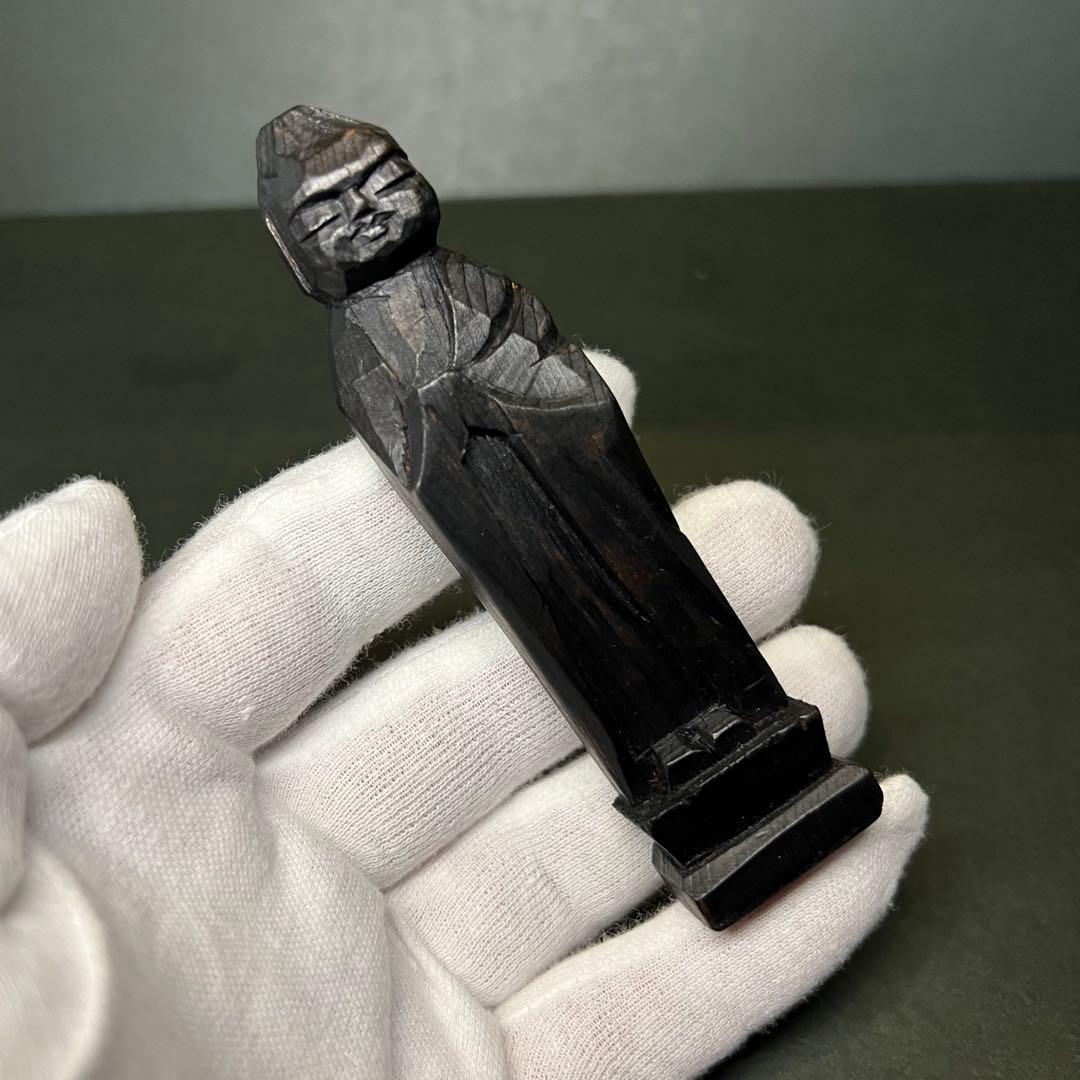 ◎江戸期 木彫木造 御守地蔵尊【六道一尊・念持仏】◎円空仏◎仏教美術古美術骨董◎