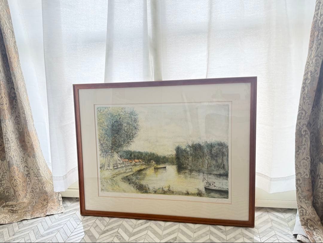 【真作】ベルナール・ガントナーFrench Landscape リトグラフ 絵画