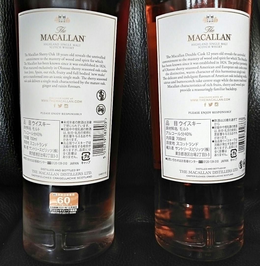 SUNTORY ザマッカラン18年 シェリーオークカスク & ダブルカスクセット