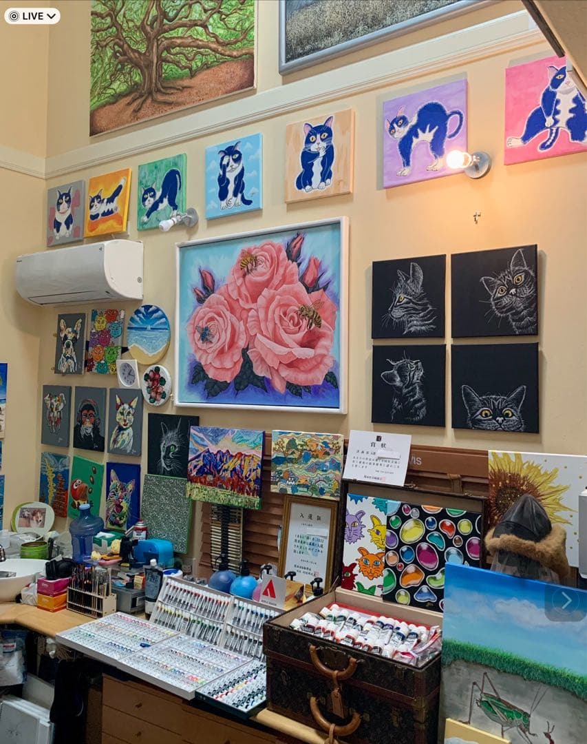 公募展入選作家による直筆現代アート作品　阿蘇山No.4