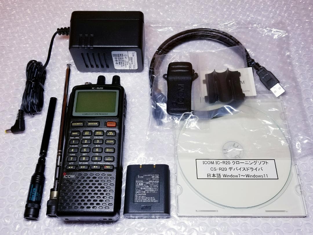 アイコム icom IC-R20 通信ケーブル付属 美品