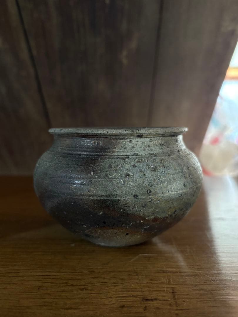 市川孝　花器　焼き締め　茶道具