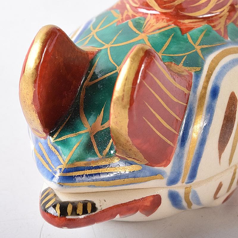 茶道具　京焼　橋本喜泉造　色絵　鴛鴦　香合　共箱　V　7566