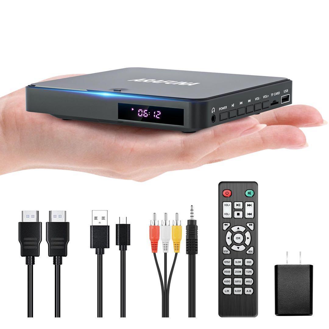 ミニ DVD プレーヤー HDMI 全リージョンフリー 1080P HD 小型