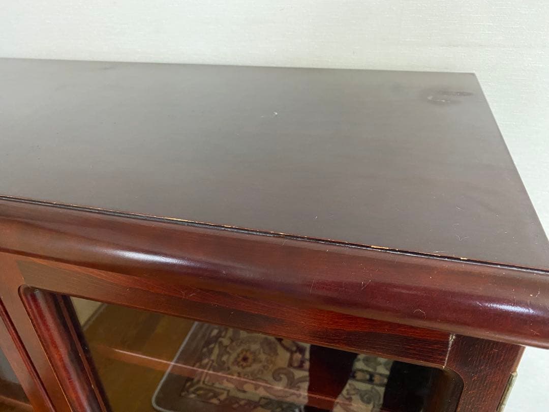 karimoku オールド カリモク キャビネット 木製 ボード ガラス扉付